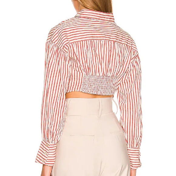 Free People Ophelia Corset Buttondown Red Rust - Picture 7 of 8